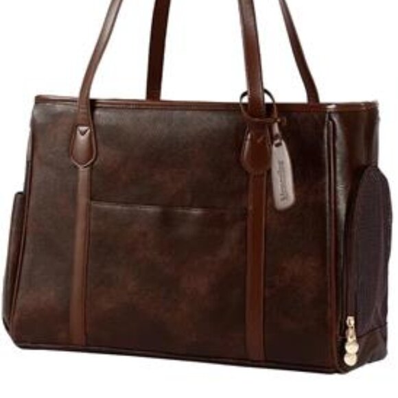 NEW Brown Genuine Leather Pet Carrier Bag Tote Purse - Picture 4 of 7
